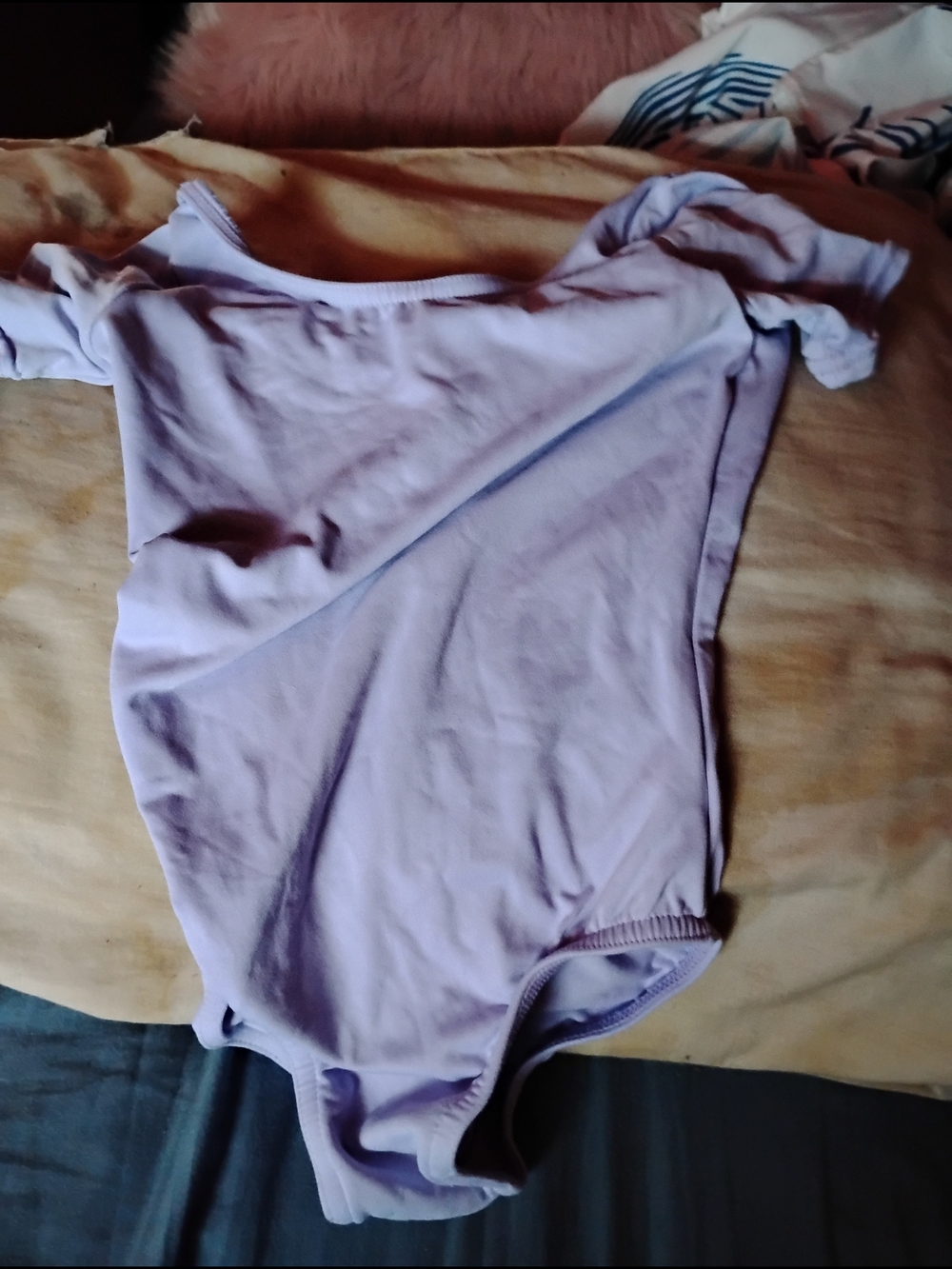 Bloch Lilac Off-Shoulder Kids' Leotard with two mesh skirts